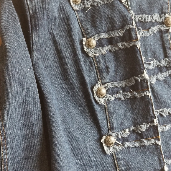 Sz 18/20 Ashley Stewart Military Jean Jacket - Picture 5 of 15